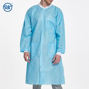 Disposable doctor Poly- coated SMS Chemotherapy Gown Lab isolation gown level 4