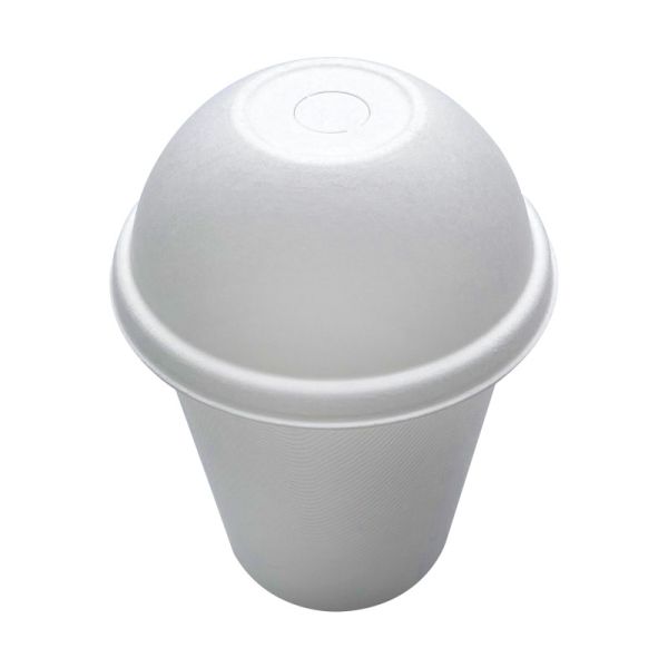Quality Eco Friendly 80mm Dome Take Away Sugarcane Pulp 100% Biodegradable Paper Cup Lids 90Mm White For Tea Cup wholesale