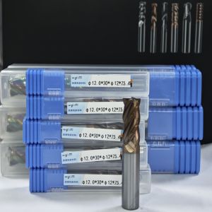 Cheap MPE4 Solid Carbide Milling Cutter 4 Flute Flat End Mill CNC Mill Cutter AlCr Coating 12mm Workpiece φ12.0 x 30 x φ12 x 75mm for sale