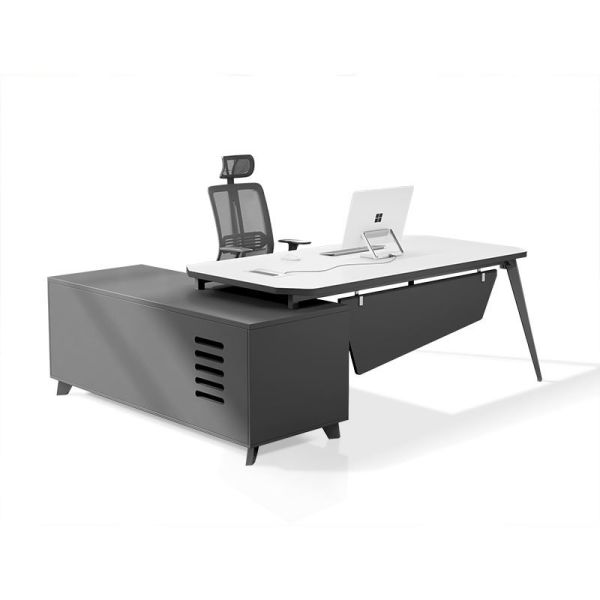 Executive Wooden L Shape Office Desk in Modern Style for CEO's Executive