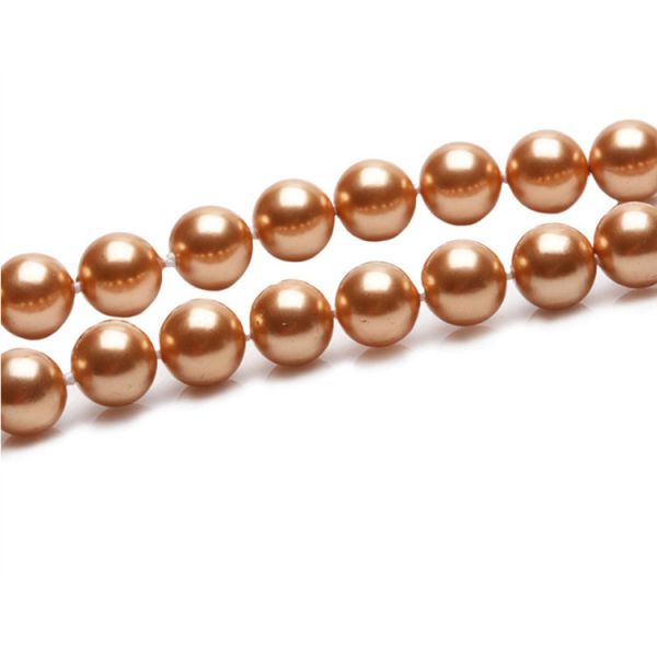 Luxury Gold Color Round 8mm Shell Pearl Sweater Necklace 55 Inches (N08230)