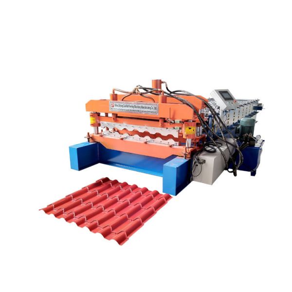 Bamboo Glazed Roof Tile Roll Forming Machine Metal Steel Step Tile Making