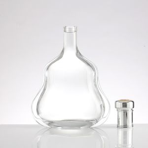 500ml Frosted Clear Empty Round Crystal Whiskey Bottle for Luxury Liquid Glass