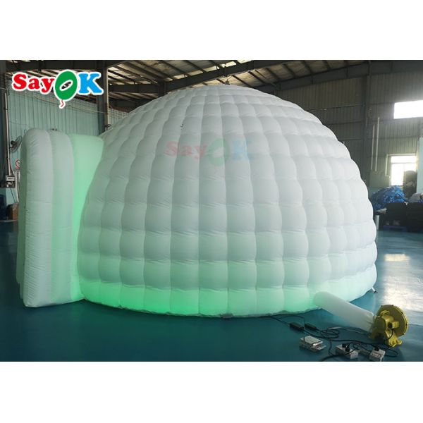 6x5x3.2m Pure White Inflatable Dome Tent With LED Lights