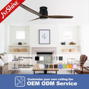 3-Blade Wooden Ceiling Fan with Smart Remote Control and App-Controlled Flush