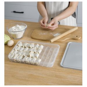 Refrigerator Plastic FDA Dumpling Storage Box With Lid
