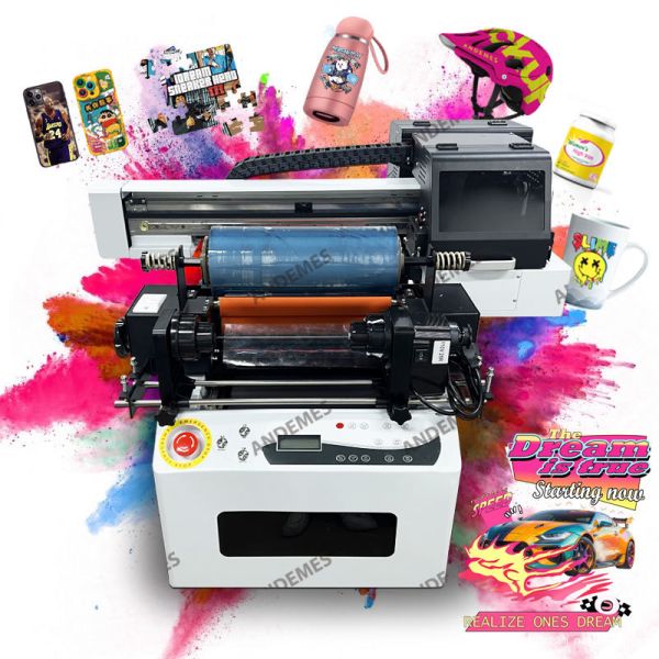 Quality Push Button Control Type UV Flatbed Printer A2 4050 Dual Xp600 Printhead UV Printer for Small Size Industry Inkjet Printer wholesale