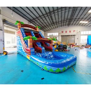 Colorful 18OZ PVC Outdoor Inflatable Water Slides For Public