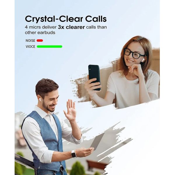 IPX7 TWS Wireless Bluetooth Earphones Type C Fast Charging Earbuds 37.2g