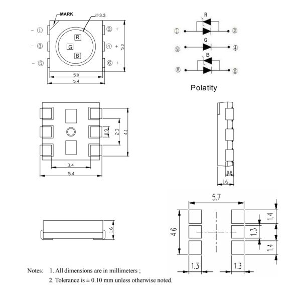 Addressable RGB Digital Chip SMD LED 5050 RGB SMD LED Diode
