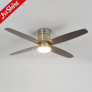 1stshine Antique Brass Color LED Ceiling Fan with Remote Vintage Style and