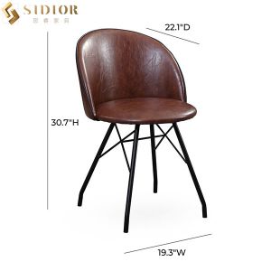 ODM OEM PU Faux Leather Dining Chairs With Comfortable Backrest