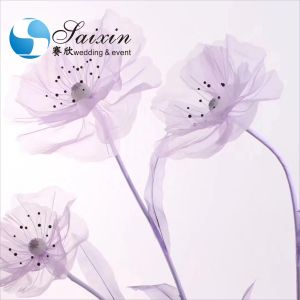 Beautiful set 3 pcs different long stem silk passion flowers for wedding event