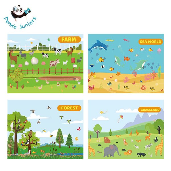 200 Plus Cute Reusable Sticker Book Full Color Window Clings For Kids