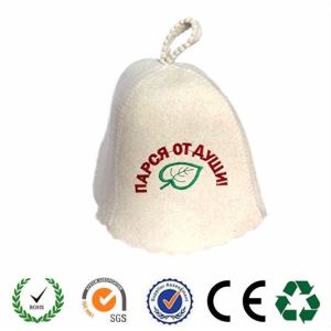 Wool felt sauna hat to protect your head from overheating