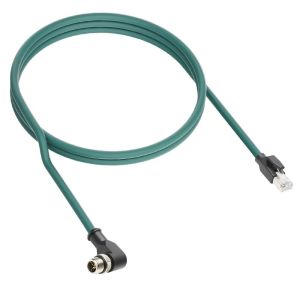 Alvin's M12 X-Code 8Pin-RJ45 Cat6a 20m RT Angle Green for Cognex/Keyence