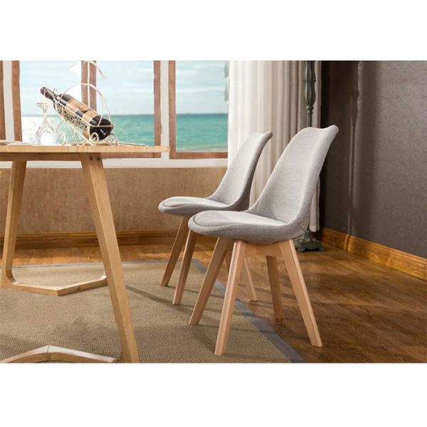 Custom Beech Contemporary Dining Room Chairs , Eames Style Chair With Padded Seat