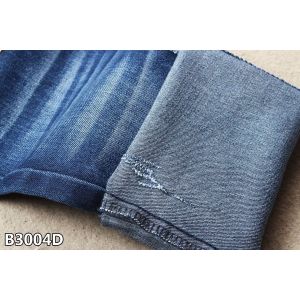 65C 33P 2S TR Cotton Polyester Spandex Denim Fabric Siro Spun OA Yarn With Slub