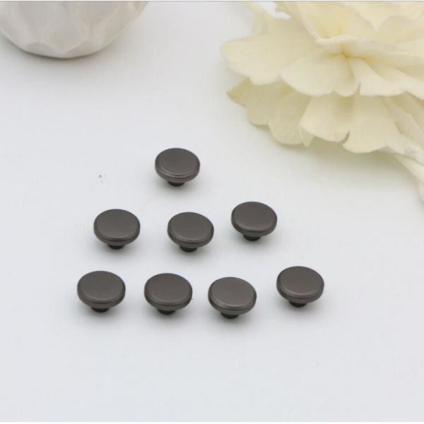 Quality Hot sale garment accessories matte gunmetal color 10.1 mm flat round shape metal rivets for bags wholesale