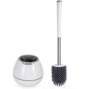 China 3.9*3.9*14.5 Silicone Toilet Cleaning Brush With Stand 0.3mm Filament Diameter on sale