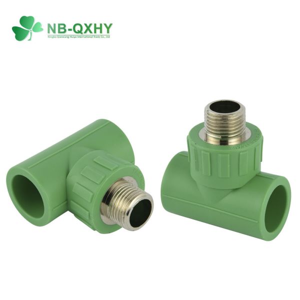Quality Customization PPR Pipe Fitting Male Thread Equal Tee with Brass Customized Request wholesale