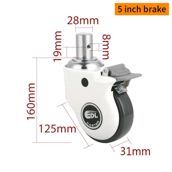 4 Inch TPU Medical Caster Wheels 130kg Load Capacity