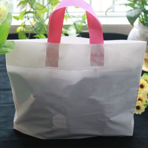 White Solid Retail Shopping Bag Customized Size Waterproof Plastic Gift Bag Easy