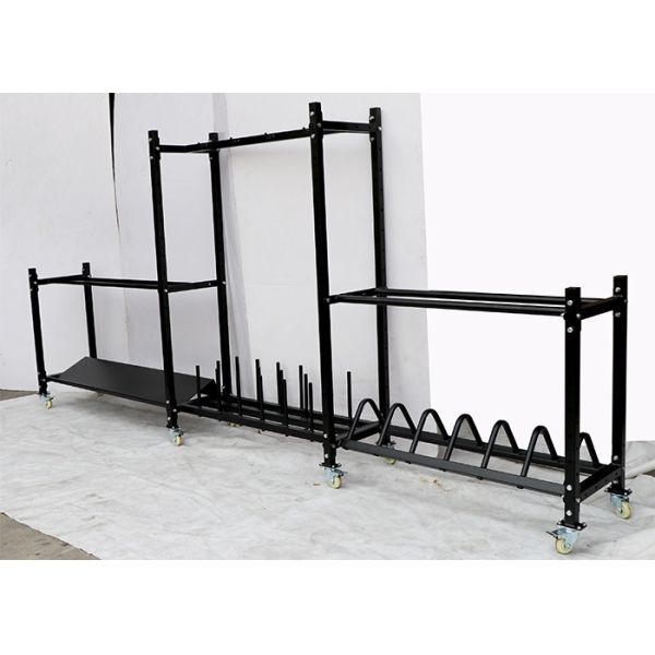Black Q235 Gym Rack For Dumbbell Kettlebell Plate
