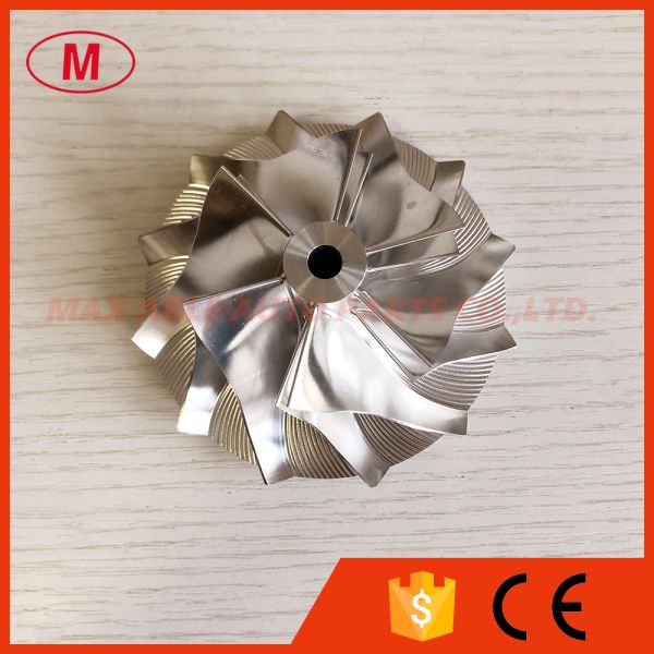 T04E 6+6 blades 54.30/82.00mm turbocharger milling/aluminum 2618/billet compressor wheel