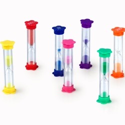 Colorful Plastic Hourglass Timer Flower Shape Base Sand Timer For Kids Education