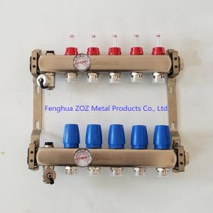 Stainless Steel Manifolds Set For Underfloor Heating With Temperature Gauge (0
