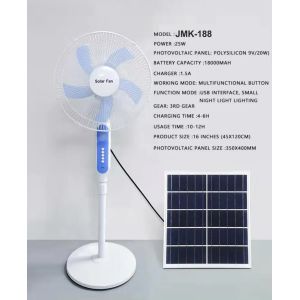 Outdoor All-Rounder,Solar/USB-C Dual Charging ,Four-Speed Camping Fan Light