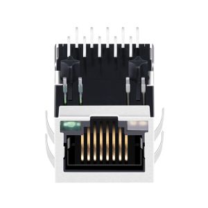 JTH-0020NL 1 Port RJ45 Magnetic Jack 10G Base-T Tab Down