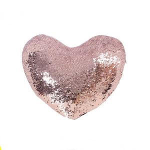 Personalized Heart Shape Sublimation Sequin Pillow Covers Heat Transfer Glitter