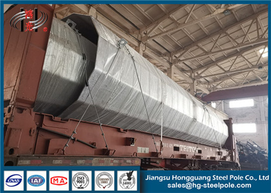 Quality Q235 Q345 Steel Octagonal Conical Power Transmission Poles With Climbing Rung wholesale