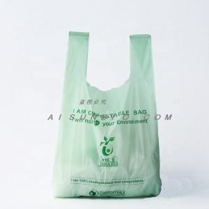 OEM Biodegradable Shopping Bag PBAT PLA Cornstarch EN13432 Standard