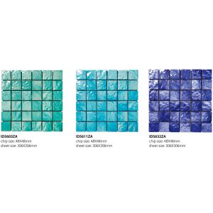 PRIMERA Blue Swimming Pool Mosaic Tiles 306x306mm Glazed Mesh Mounted
