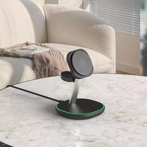 Custom Logo Multifunctional 3 In 1 Wireless Charger Station Stand Qi 15W Fast