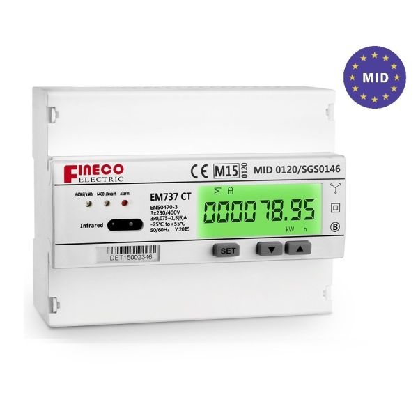 Quality MID Approved Three-Phase Modbus Energy Meter EM737 CT 3*230/400V 10 100 A wholesale