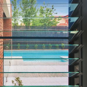 Adjustable Glass Window Blinds With Tempered Glass Panel For Home Building