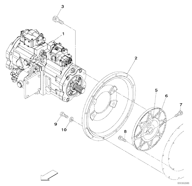 KPM KTJ11640 K3V180DTP1FAR-9Y0A-V - 05633 460X2 FOR CASE CX470B CX450B EXCAVATOR PARTS HYDRAULIC PUMP MAIN PUMP PISTON PUMP DEVICE HST PUMP ASSY