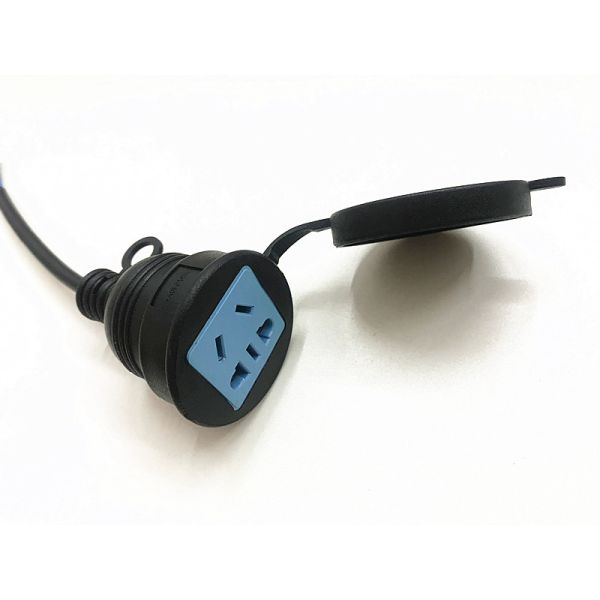 High quality 5pin black extension power cable with stripped end 10A copper power