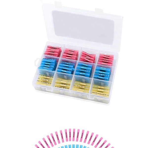 Heat Shrink Wire Butt Connectors Waterproof 70 Red 70 Blue 80 Yellow