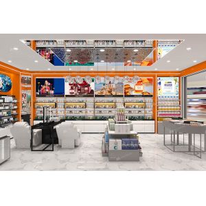 Cosmetic Shop Design Display Gold Rush Series Case for Retail Shop Decoration