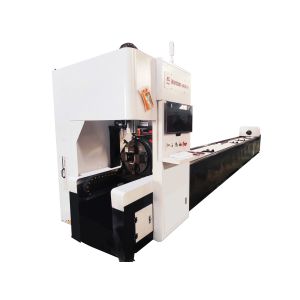 Horizontal Aluminum Tube Cutting Machine For Movable Front Chuck Laser Cutter