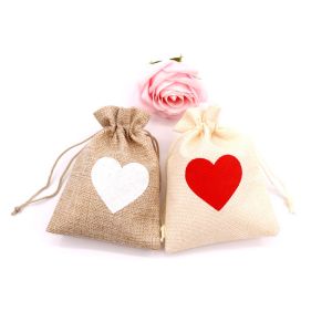 Multifunctional Fabric Drawstring Gift Bags Jute Drawstring Pouch