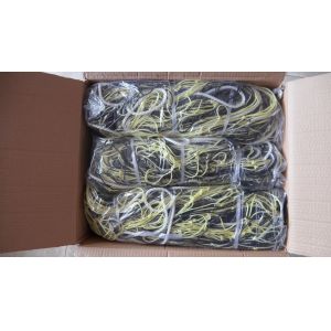 Striped Soccer Goal Net Knotted Polyethylene Square 120mm Mesh