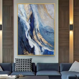 Handpainted Abstract Canvas Landscape Oil Painting Modern Style Wall Hanging Decor Art