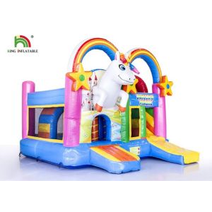 Commercial Outdoor 4 In 1 Unicorn Inflatable Jumping Castle / Blow Up Bouncer