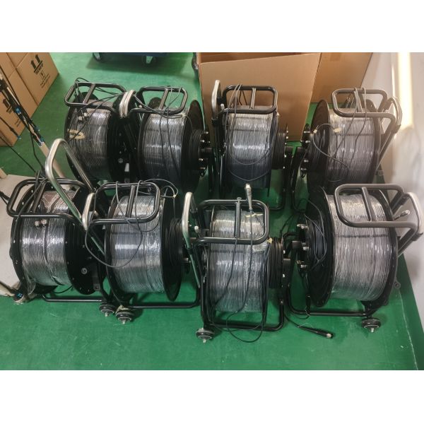 Armored Fiber Optic Patch Cord 4 Core ODC Connector 5.0mm Black TPU